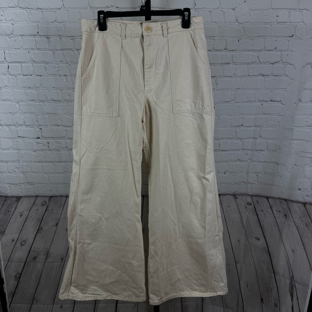 Ganni Extra Wide Leg Cream Color Bluebell Style Jeans Size 40 (8/10)